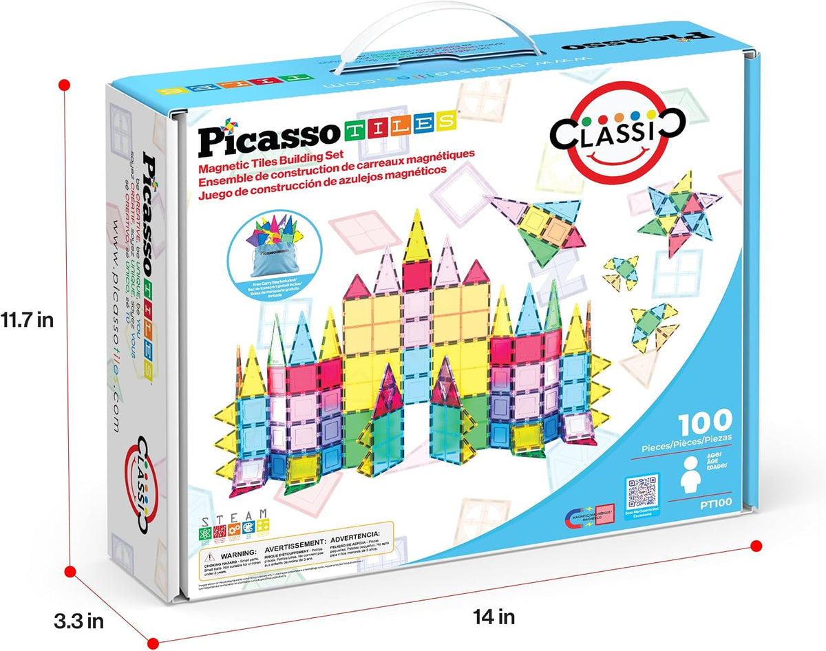 PicassoTiles Magnetiske Byggeklodser 100 Dele PT100