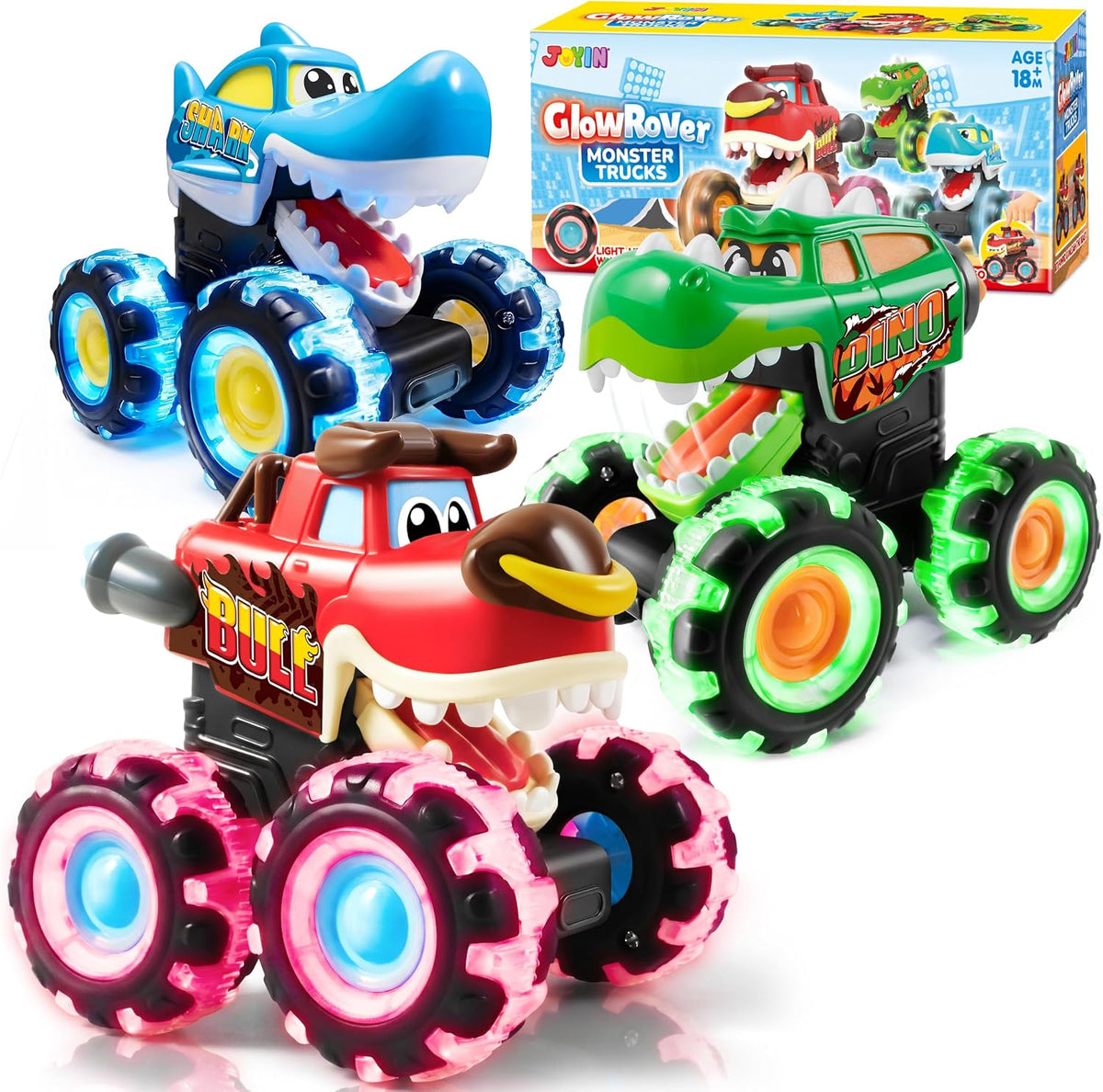 JOYIN Glow Rover Monster Truck Biler 3-Pak 51001