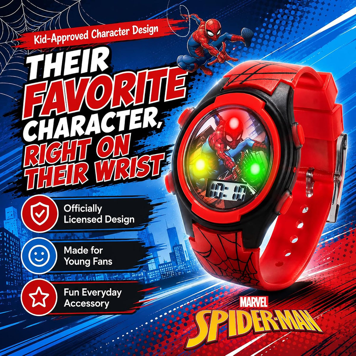 Accutime Marvel Spider-Man Børneur Digitalt Display