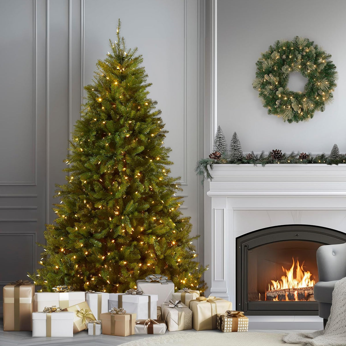National Tree Company Dunhill Fir Kunstigt Juletræ Med Lys