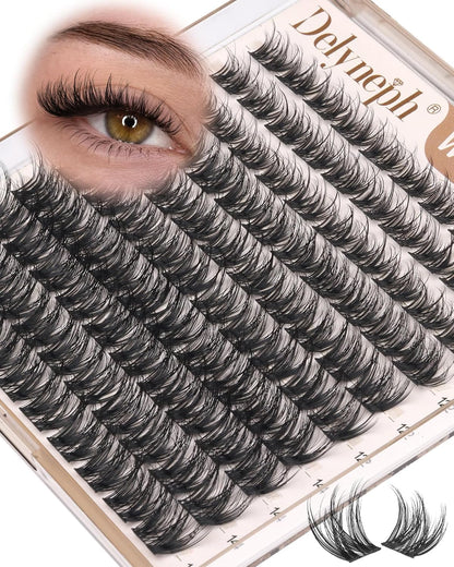 Delyneph Wispy Lash Clusters Kunstige Øjenvipper til Kvinder