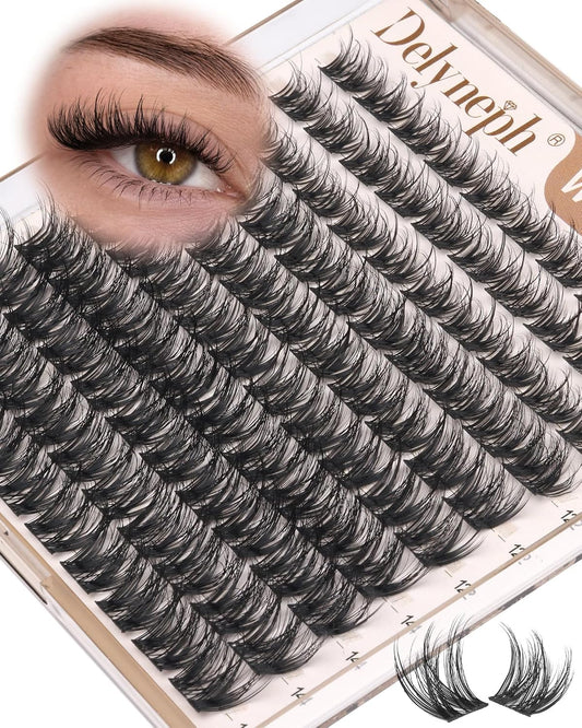 Delyneph Wispy Lash Clusters Kunstige Øjenvipper til Kvinder