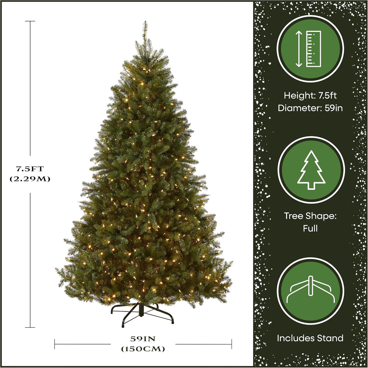 National Tree Company Dunhill Fir Kunstigt Juletræ Med Lys