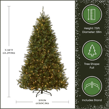 National Tree Company Dunhill Fir Kunstigt Juletræ Med Lys