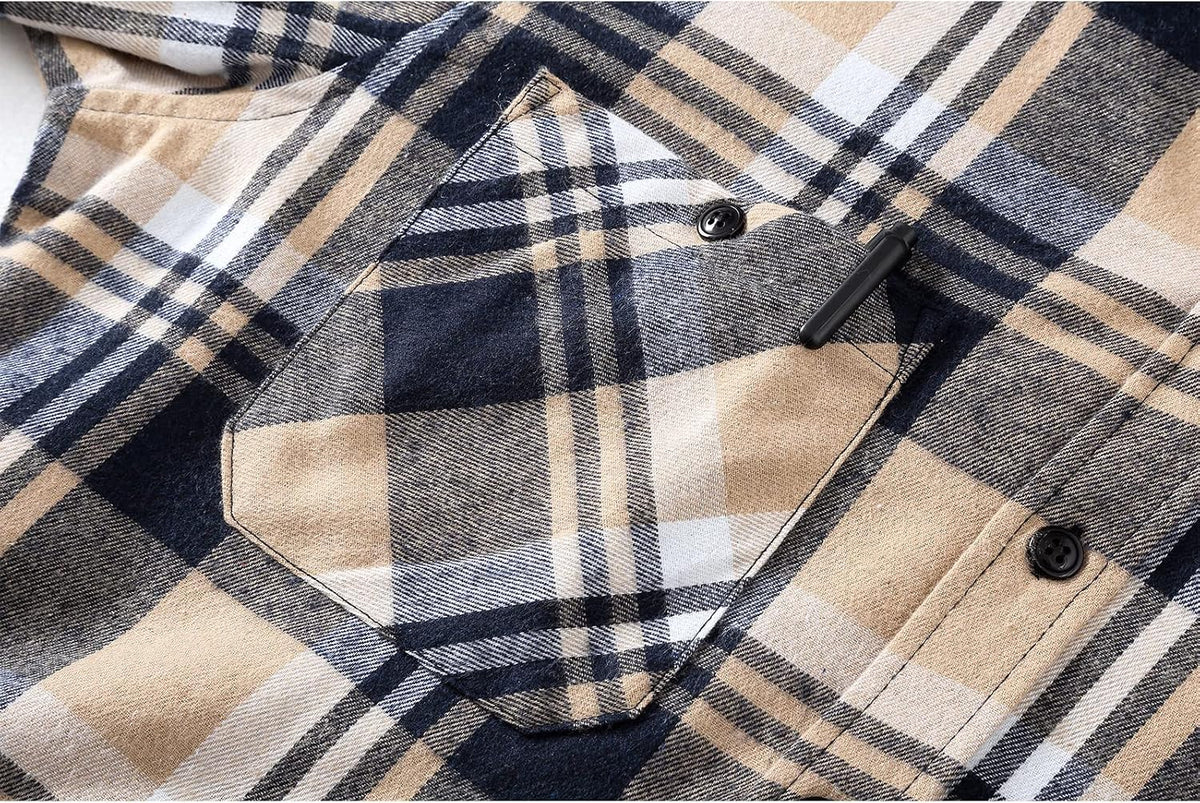 ZITY Herre Skjorte Flannel Hoodie Casual Langærmet