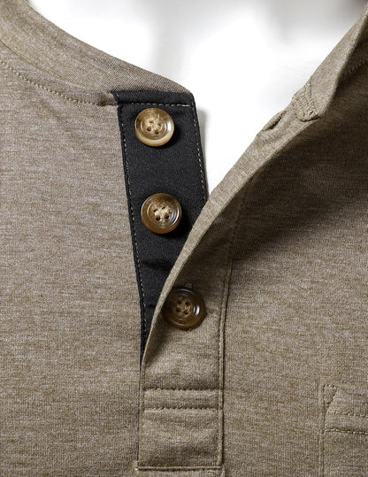 LucMatton Herre T-shirt Henley Slim Fit Langærmet Lucw210916