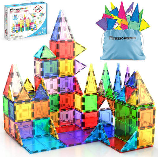 PicassoTiles Magnetiske Byggeklodser 100 Dele PT100