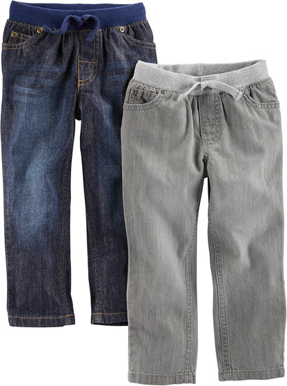 Simple Joys by Carter's Drenge Pull-On Denimbukser 2PKPANTDE