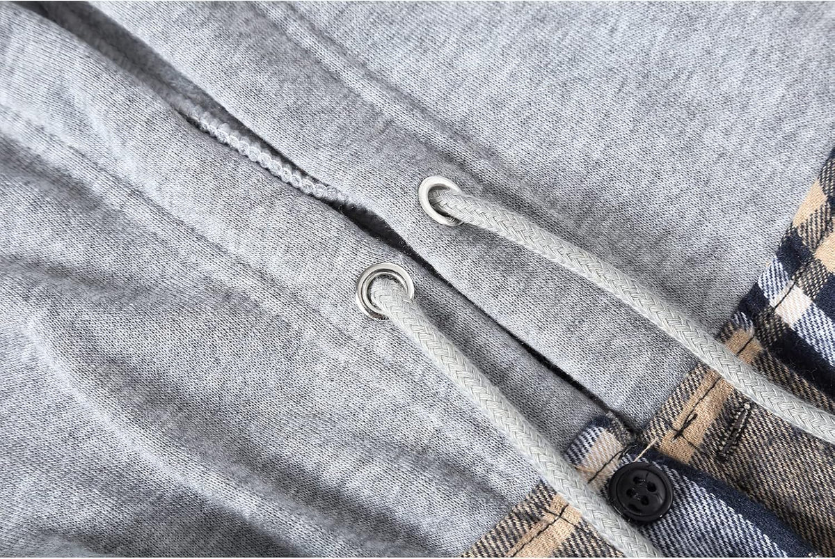 ZITY Herre Skjorte Flannel Hoodie Casual Langærmet