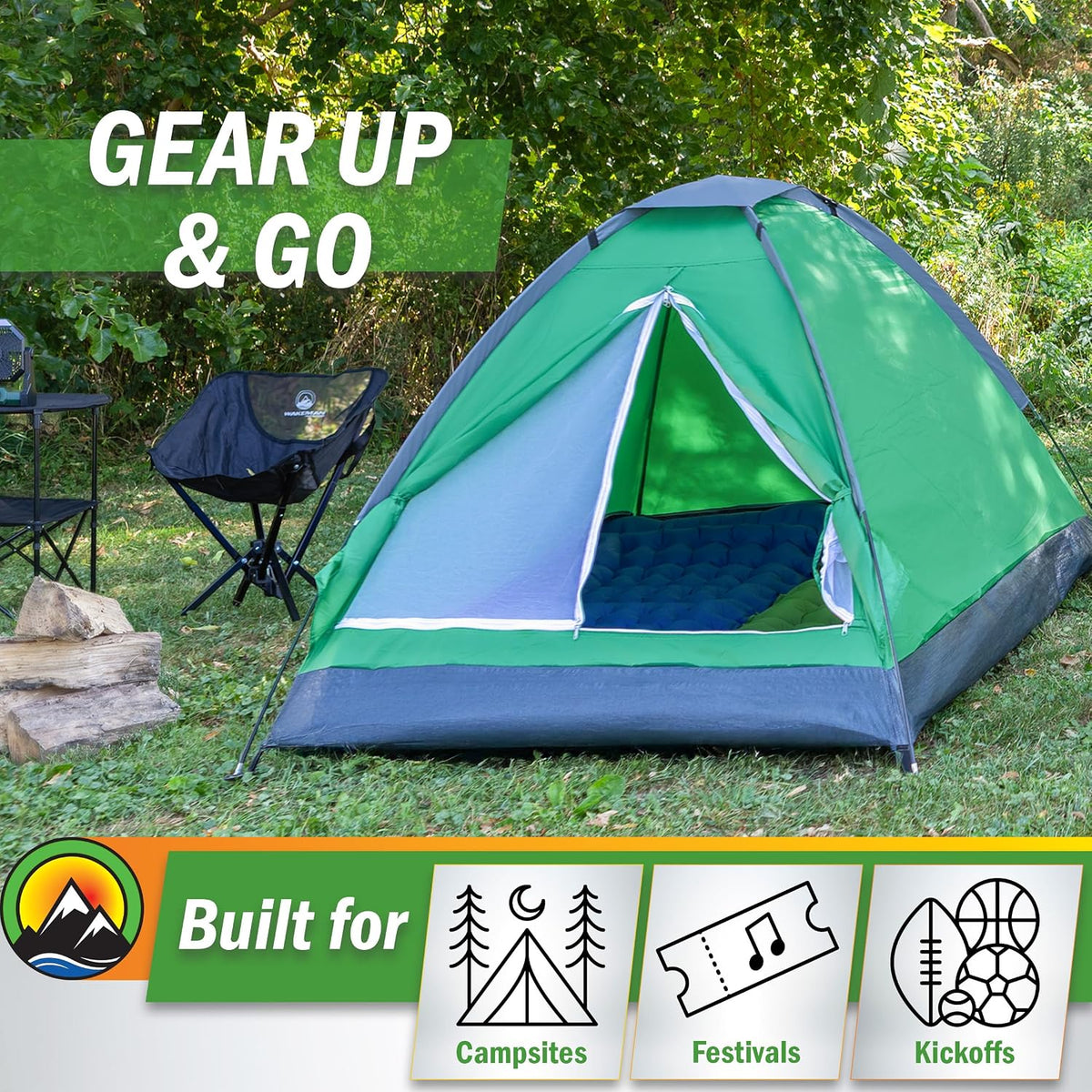 Wakeman Camping Telt 2 Personer 80-190T