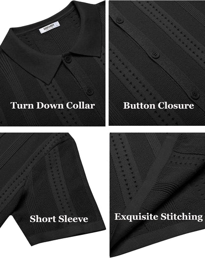 COOFANDY Herre Poloshirt Strikket Kortærmet Ztj009254