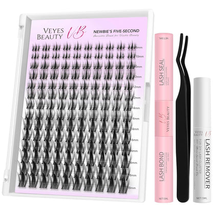 VEYESBEAUTY Manga Lash Clusters Kit Kunstige Øjenvipper til Kvinder