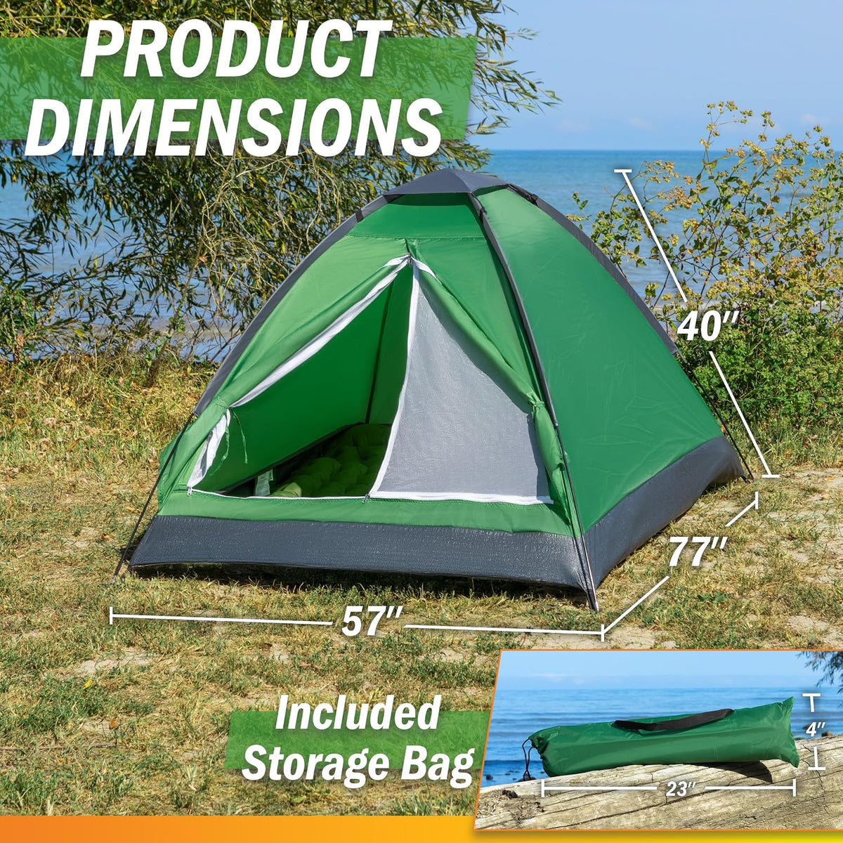 Wakeman Camping Telt 2 Personer 80-190T