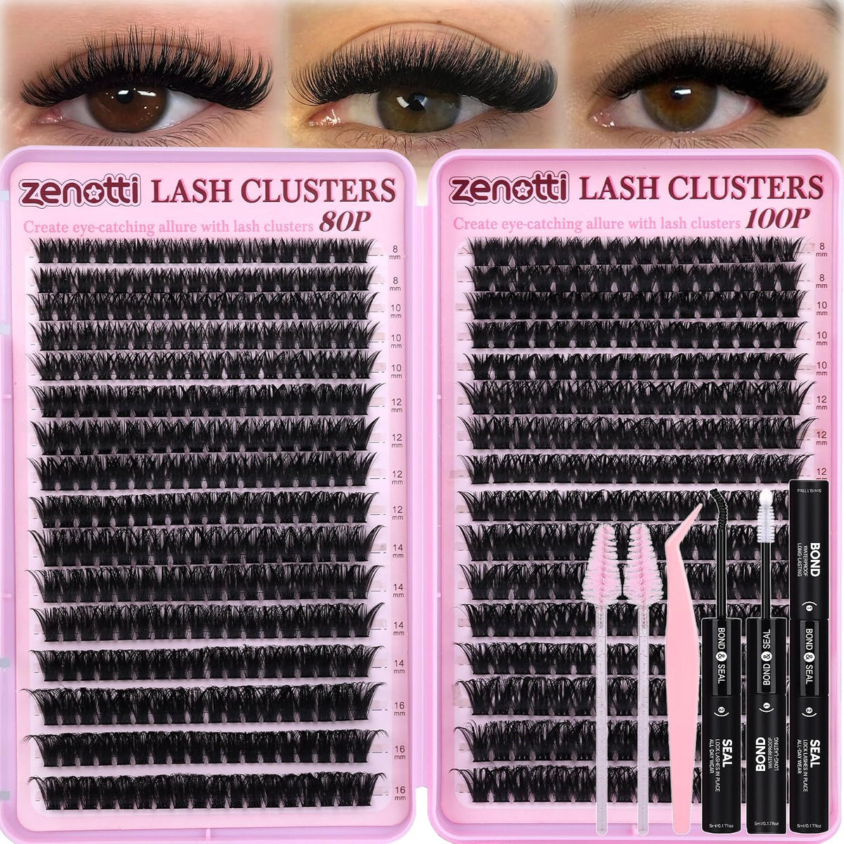 Lash Clusters Kit Kunstige Øjenvipper til Kvinder 544 Stk