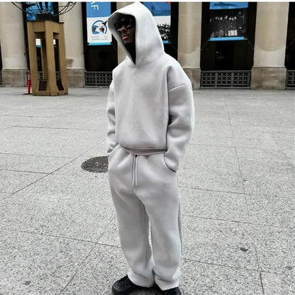 Oversized Hættetrøje og Joggingbukser Sæt til Mænd