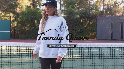 Trendy Queen Mock Neck Sweatshirt til Kvinder