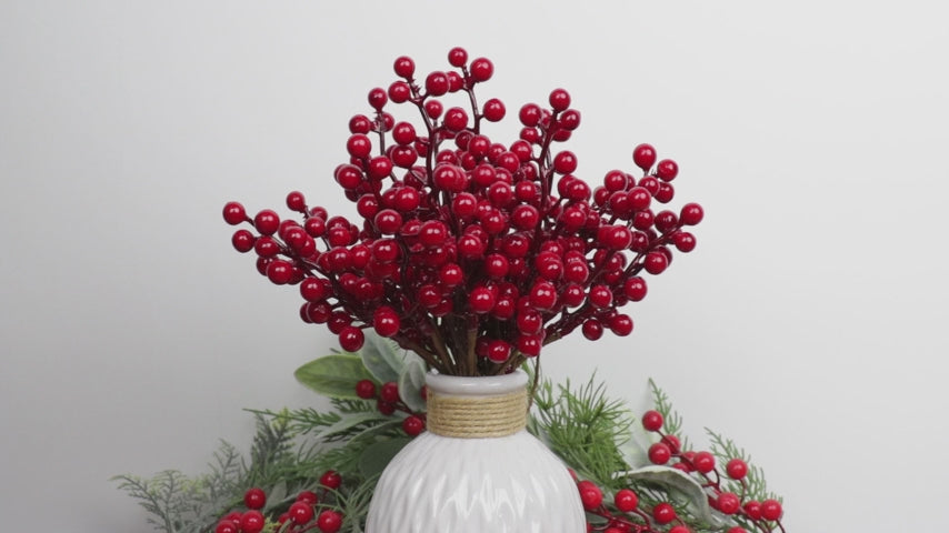 Kunstige Bærgrene Juledekoration 16.5 cm 32 Stk. JX-2343