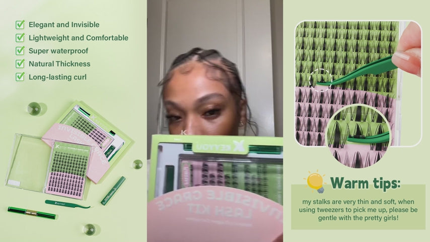 KEYYOU Fairy Lash Clusters Kit Kunstige Øjenvipper til Kvinder