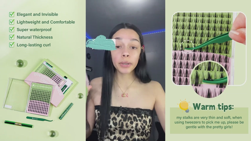 KEYYOU Fairy Lash Clusters Kit Kunstige Øjenvipper til Kvinder