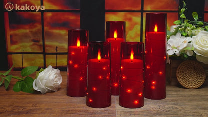 Flammefri LED Stearinlys med Timer og Lyskæde 5 Stk.