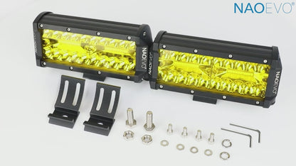 NAOEVO Gul LED Light Bar 17.8 cm 2 Stk. 240W